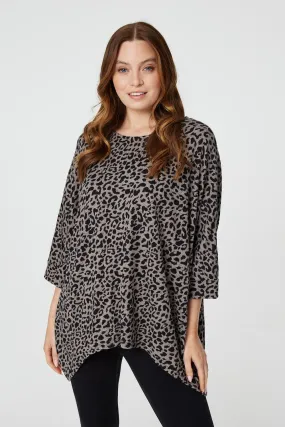 Leopard Print Oversized Top