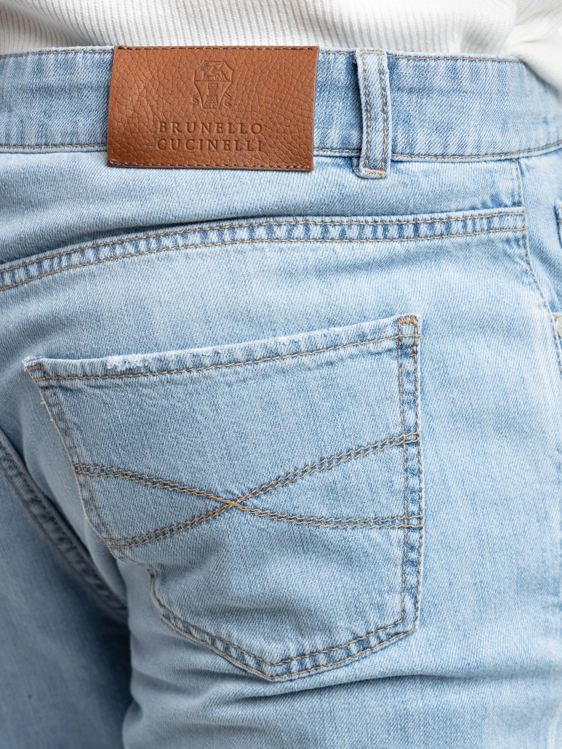 Light Wash Traditional Fit Five-Pocket Denim