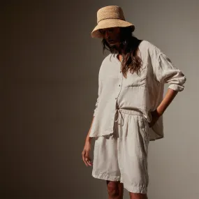 Linen Oversized Shirt - Salt Pigment