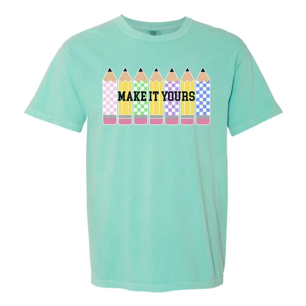 Make It Yours™ 'Checkered Pencils' T-Shirt