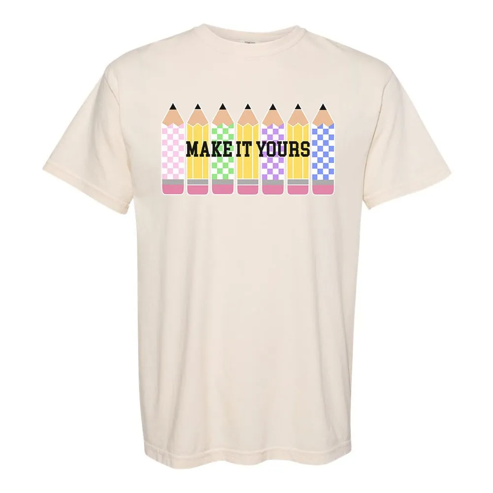 Make It Yours™ 'Checkered Pencils' T-Shirt