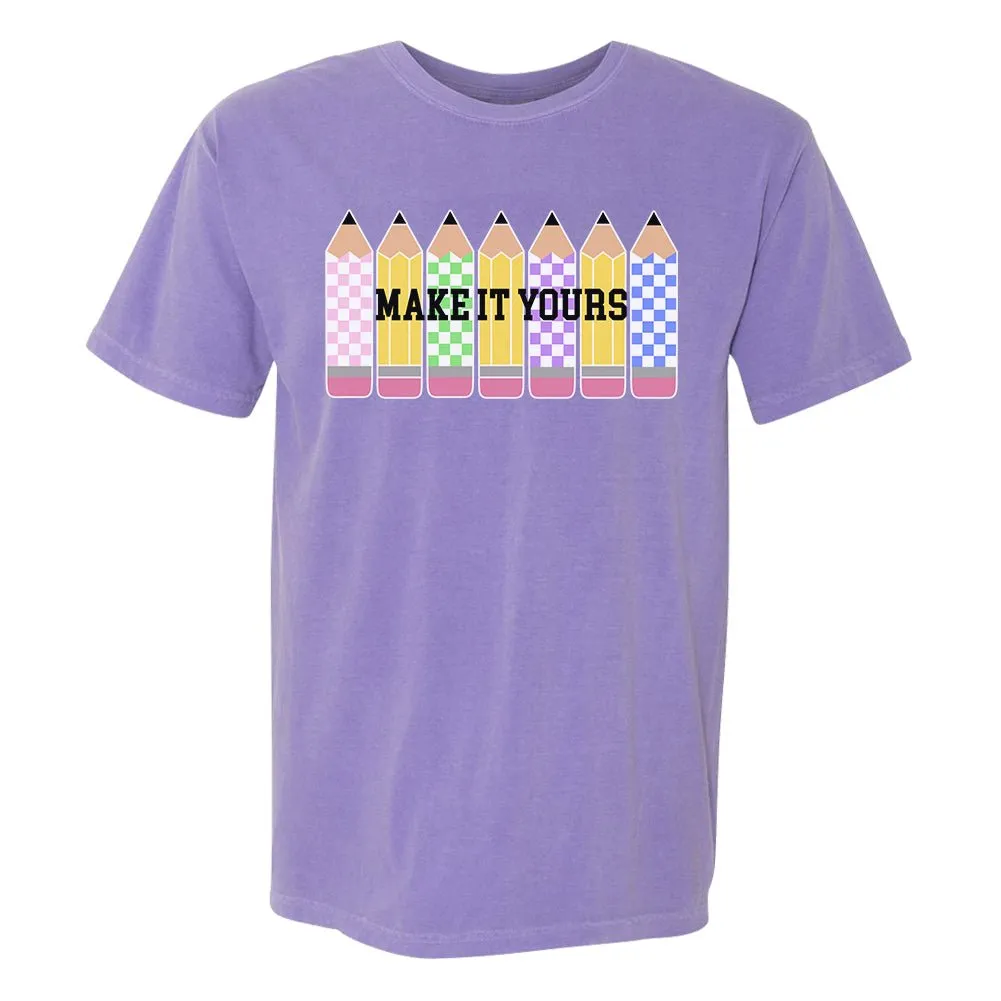 Make It Yours™ 'Checkered Pencils' T-Shirt