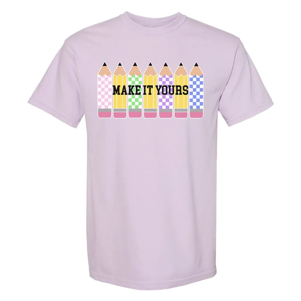 Make It Yours™ 'Checkered Pencils' T-Shirt