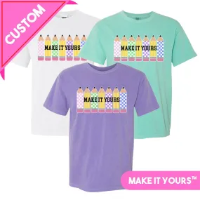 Make It Yours™ 'Checkered Pencils' T-Shirt