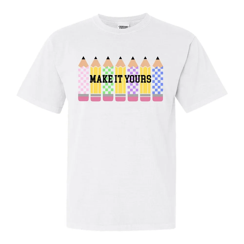 Make It Yours™ 'Checkered Pencils' T-Shirt