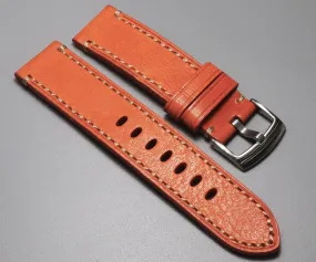 Men's Handmade Crazy Horse Leather Orange Watch Strap Handmade Thick First-layer Leather Pure Handmade 20mm 22mm Cowhide