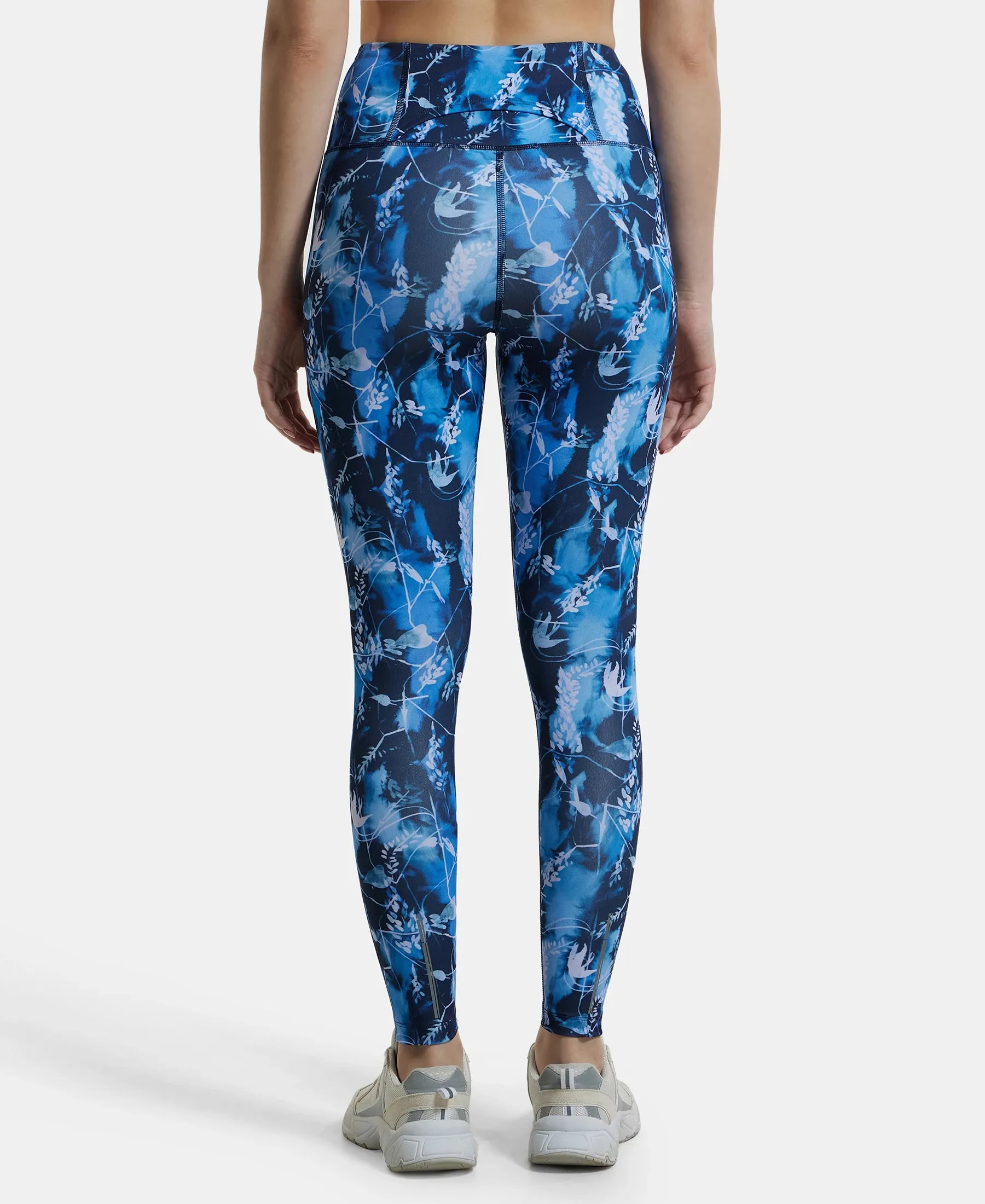 Microfiber Elastane Stretch Performance 7/8th Leggings with Broadwaistband & Back Pocket - Sky Captain Printed