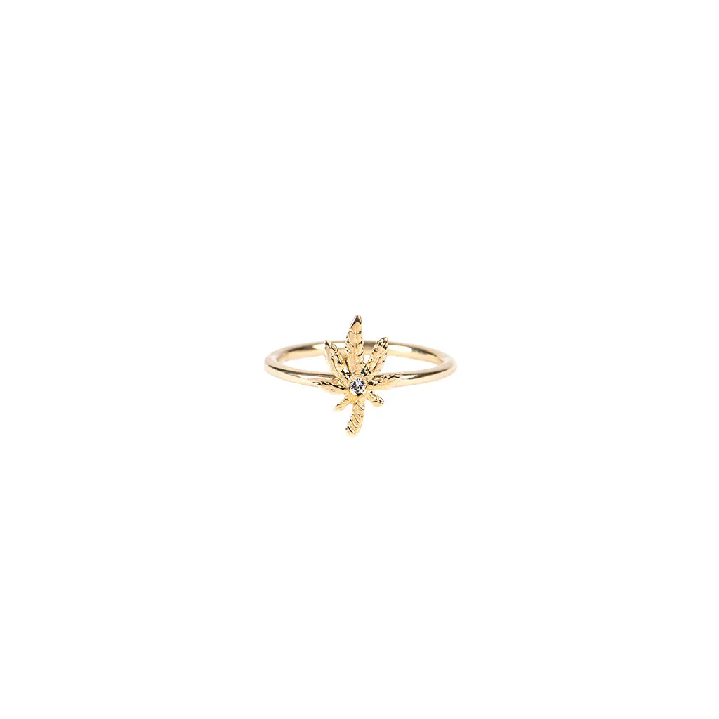 MIDI DIAMOND CENTER SWEET LEAF WAIF RING