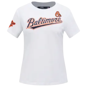 MLB BALTIMORE ORIOLES CLASSIC WOMEN'S SLIM FIT TEE (WHITE)