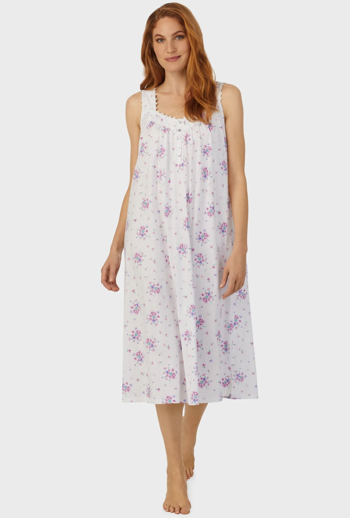 Mulberry Purple Floral Bouquet Sleeveless Ballet Gown