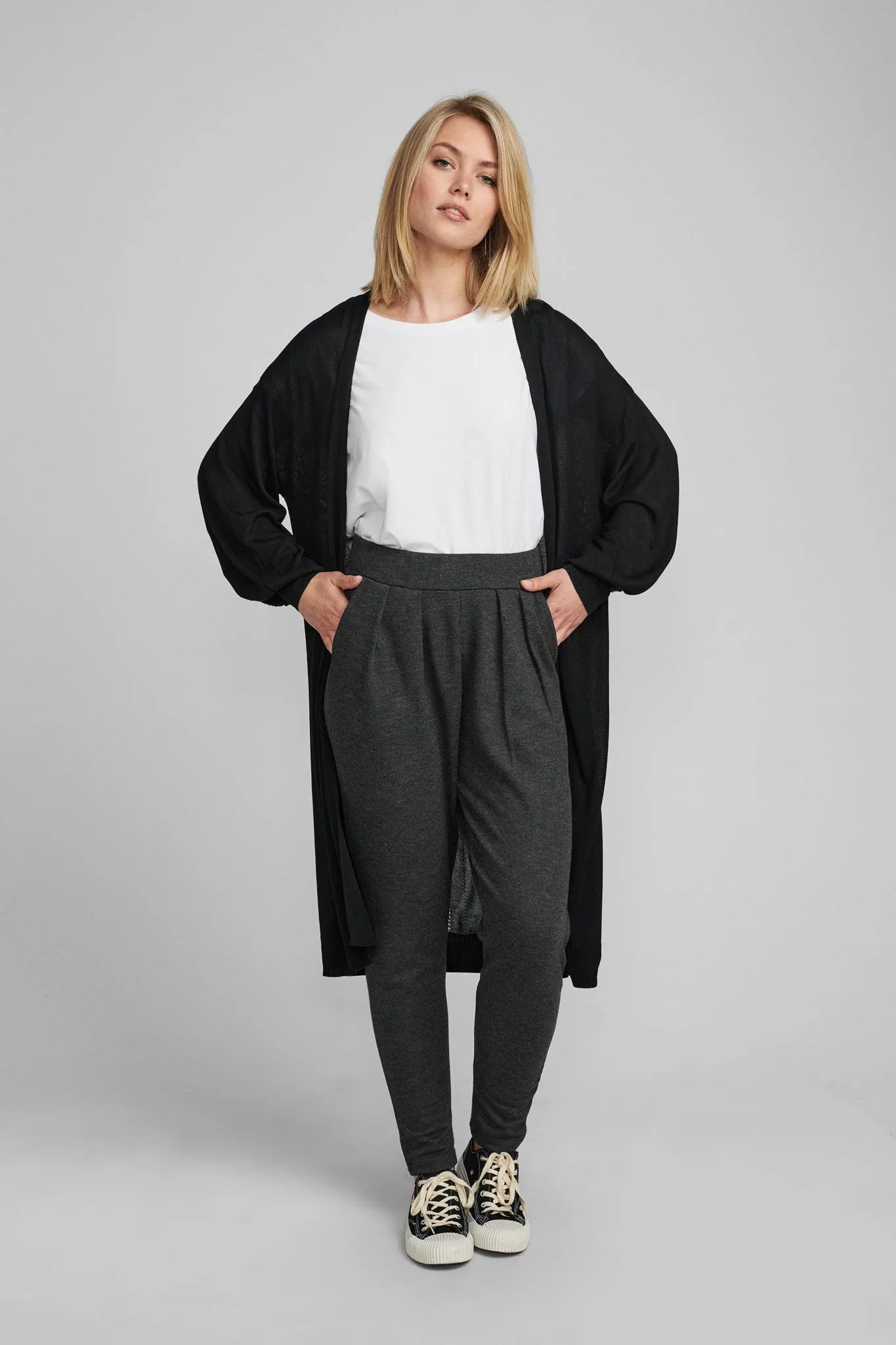 NUBIA LONG CARDIGAN - NOOS - Caviar