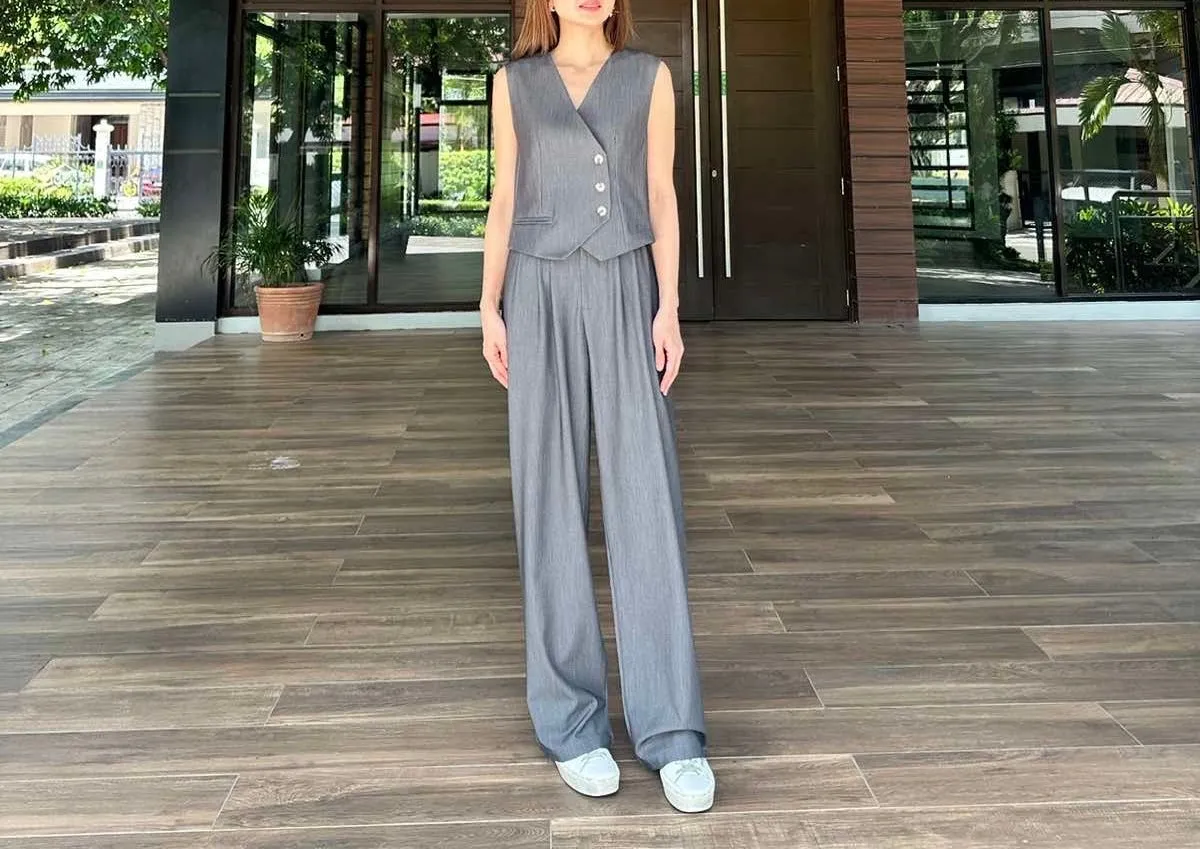 Odella Wide Pants in Grey