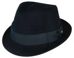 Pablo Trilby - Wool Felt - Petersham Trim - Black