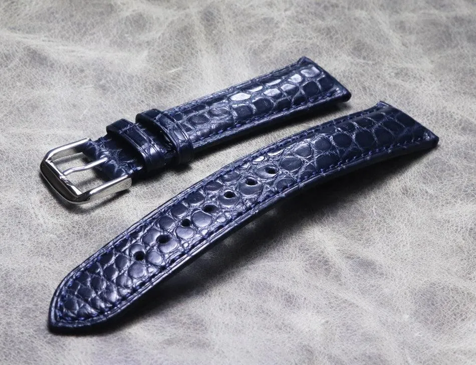 Pin Buckle Watch Leather Strap Bamboo Bone Pattern 20mm 21mm American Crocodile Leather Strap