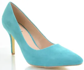 Pointed Toe Single Sole Pump Heels Vegan Suede Fourever Funky