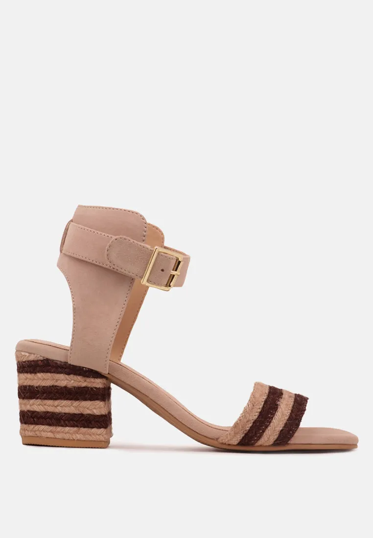 RAYNA Brown Braided Jute Strap and Suede Sandal