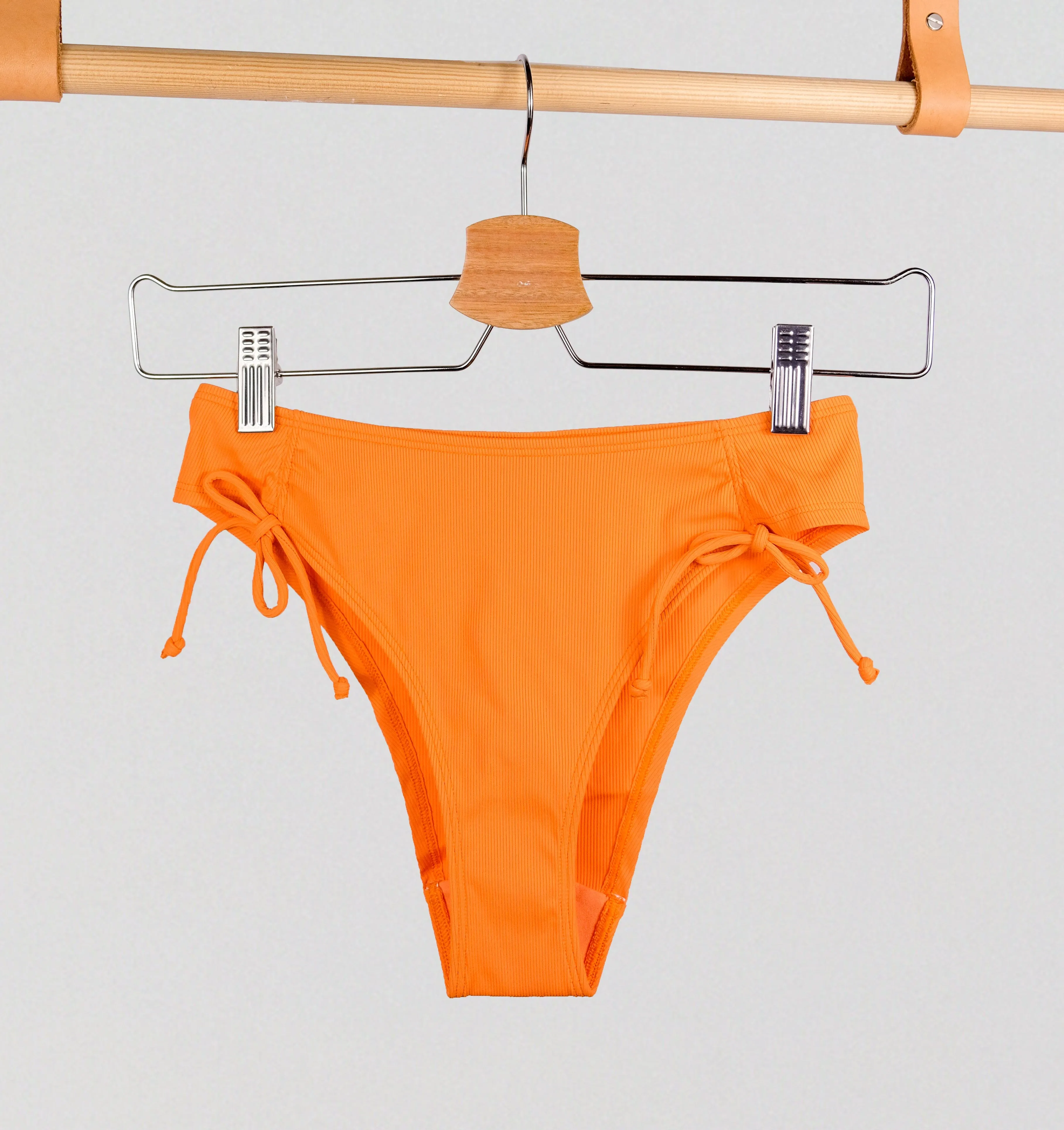 Ribbed high leg bikini bottom [Clementine]