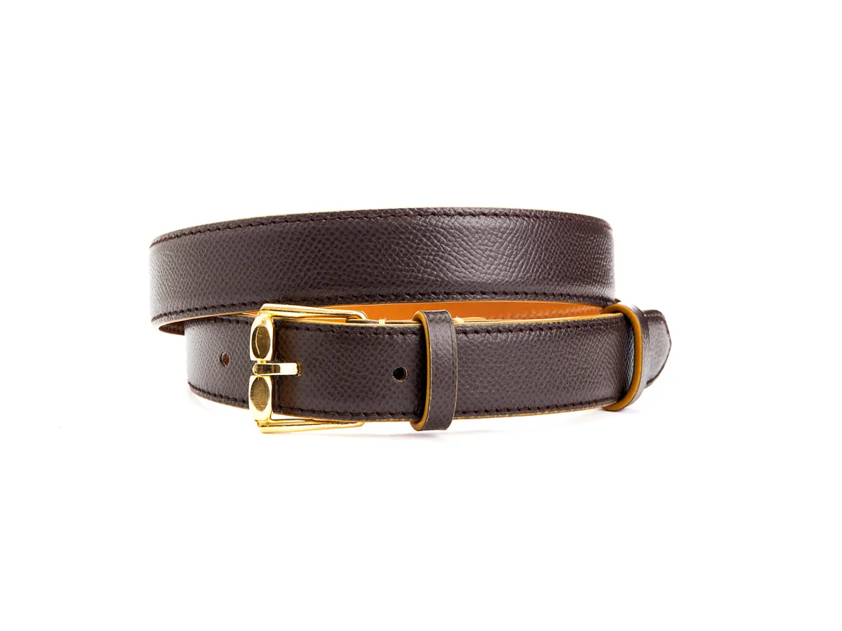 Slim Handmade Calf Leather Belt Brown