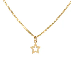 Small Cut Out Star Necklace in Gold