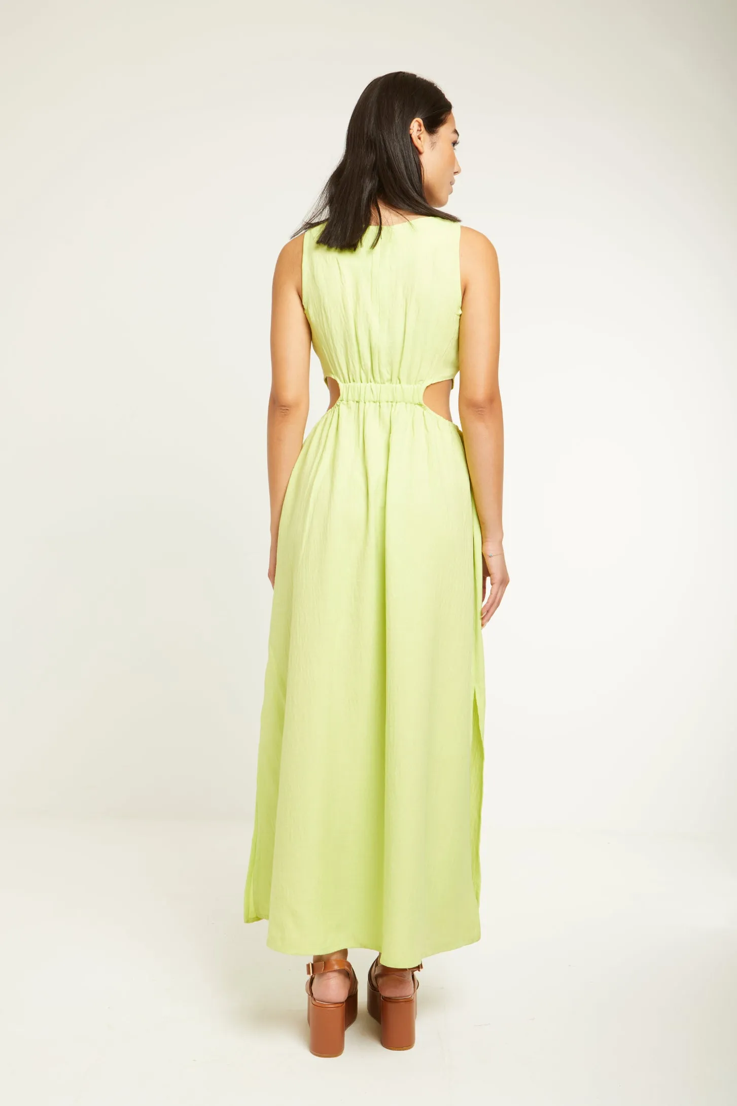 STEP OUT MAXI DRESS - LIME GREEN