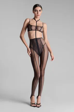 Stirrup leggings with zip and Harness - L'Amoureuse