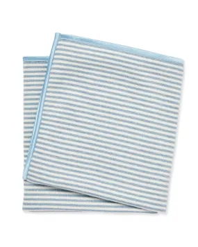 Stripe Baby Cashmere Blanket Heather Blue