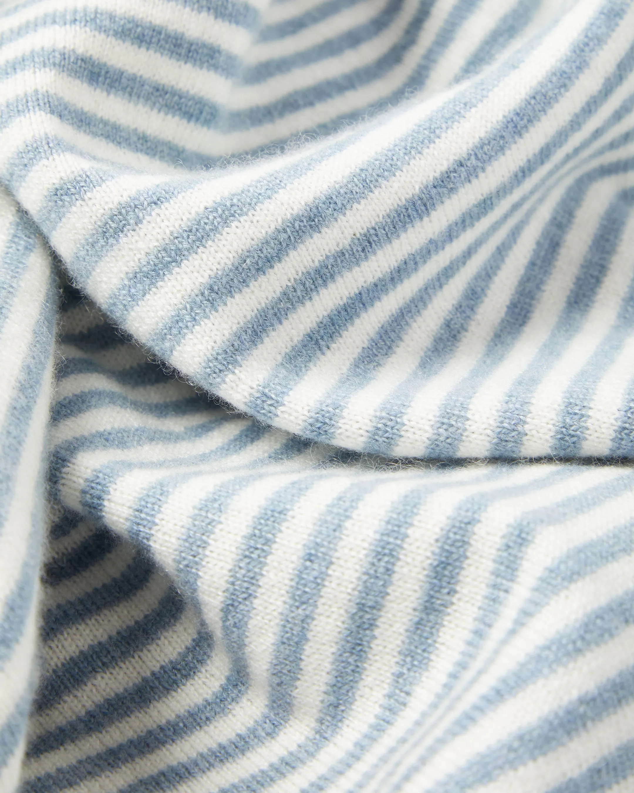 Stripe Baby Cashmere Blanket Heather Blue