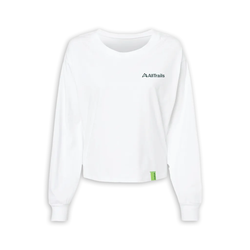 Treeline Women's Long Sleeve Crop Tee - White