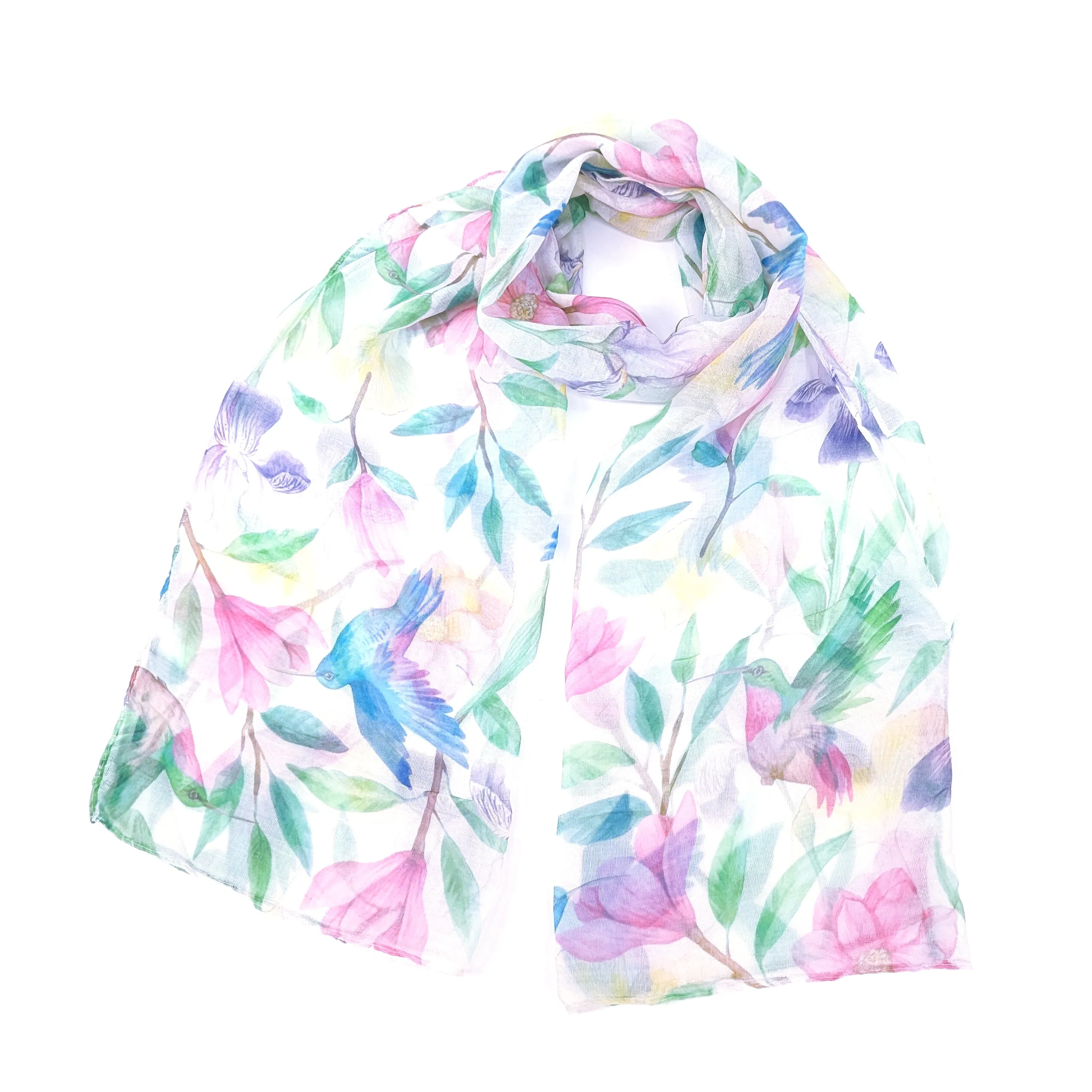 Tropical Hummingbird Scarf - (50x180cm)