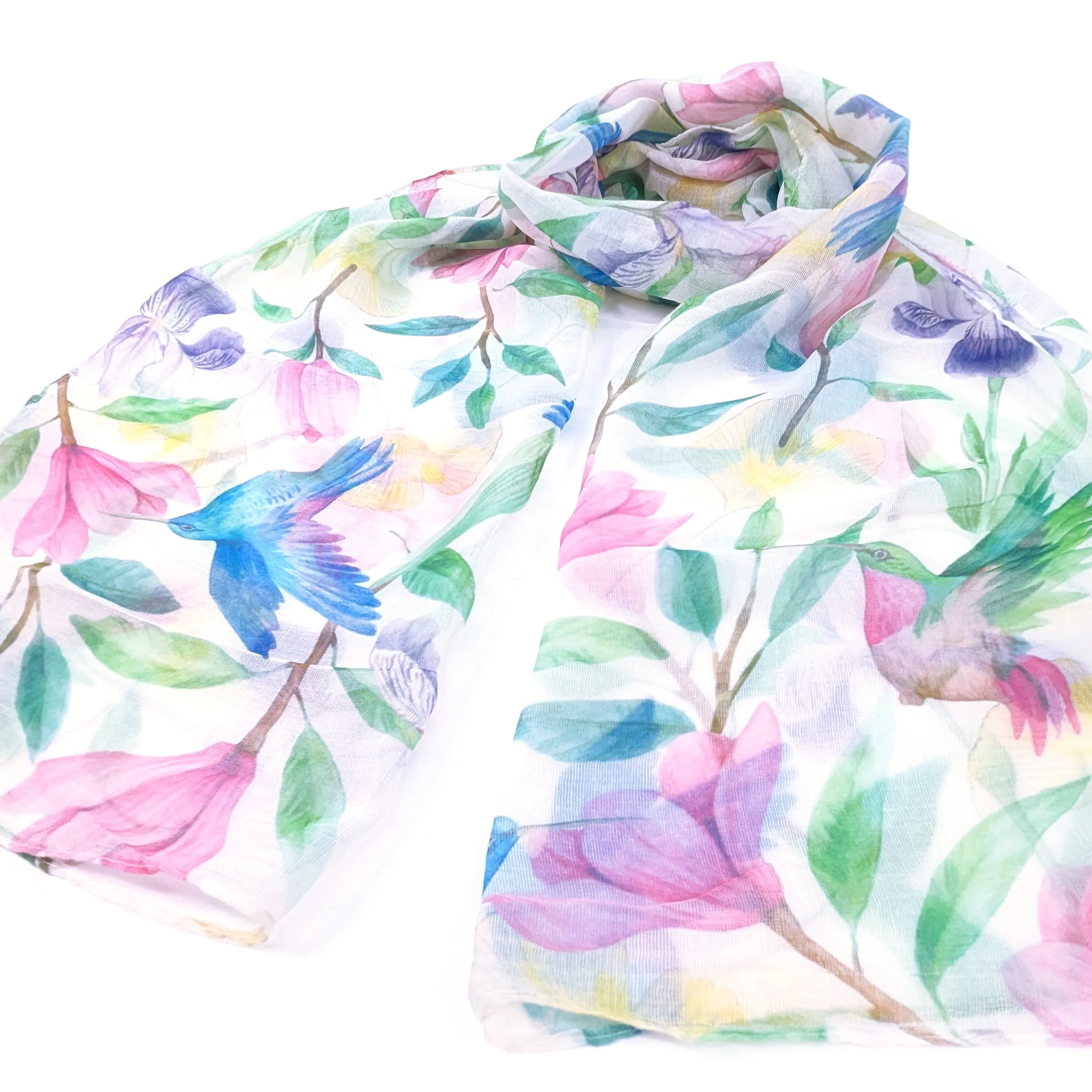 Tropical Hummingbird Scarf - (50x180cm)