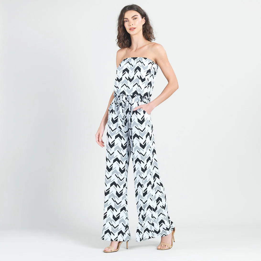 Tube Top Pocket Jumpsuit - Chevron Stripe - Final Sale!