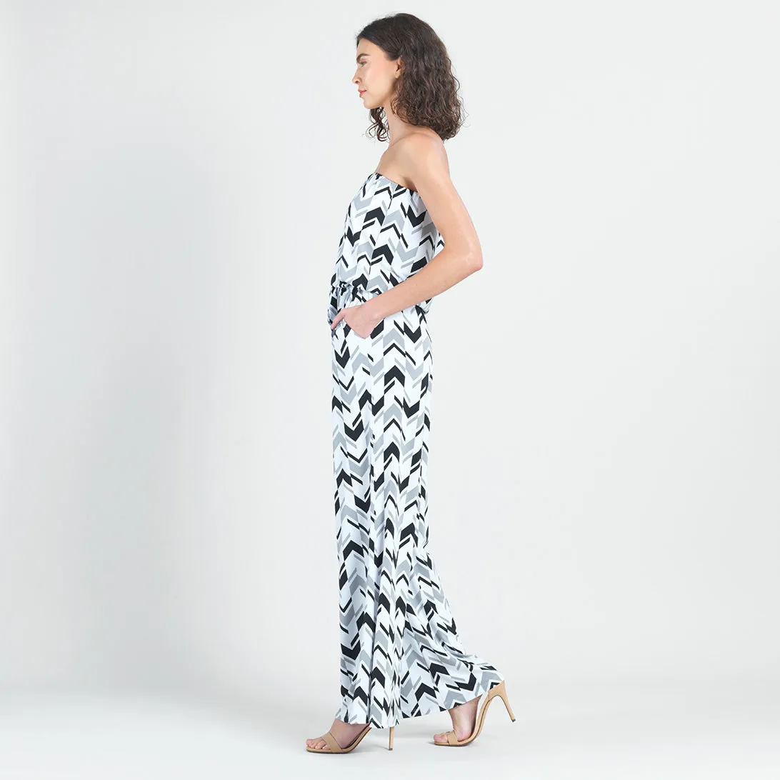 Tube Top Pocket Jumpsuit - Chevron Stripe - Final Sale!