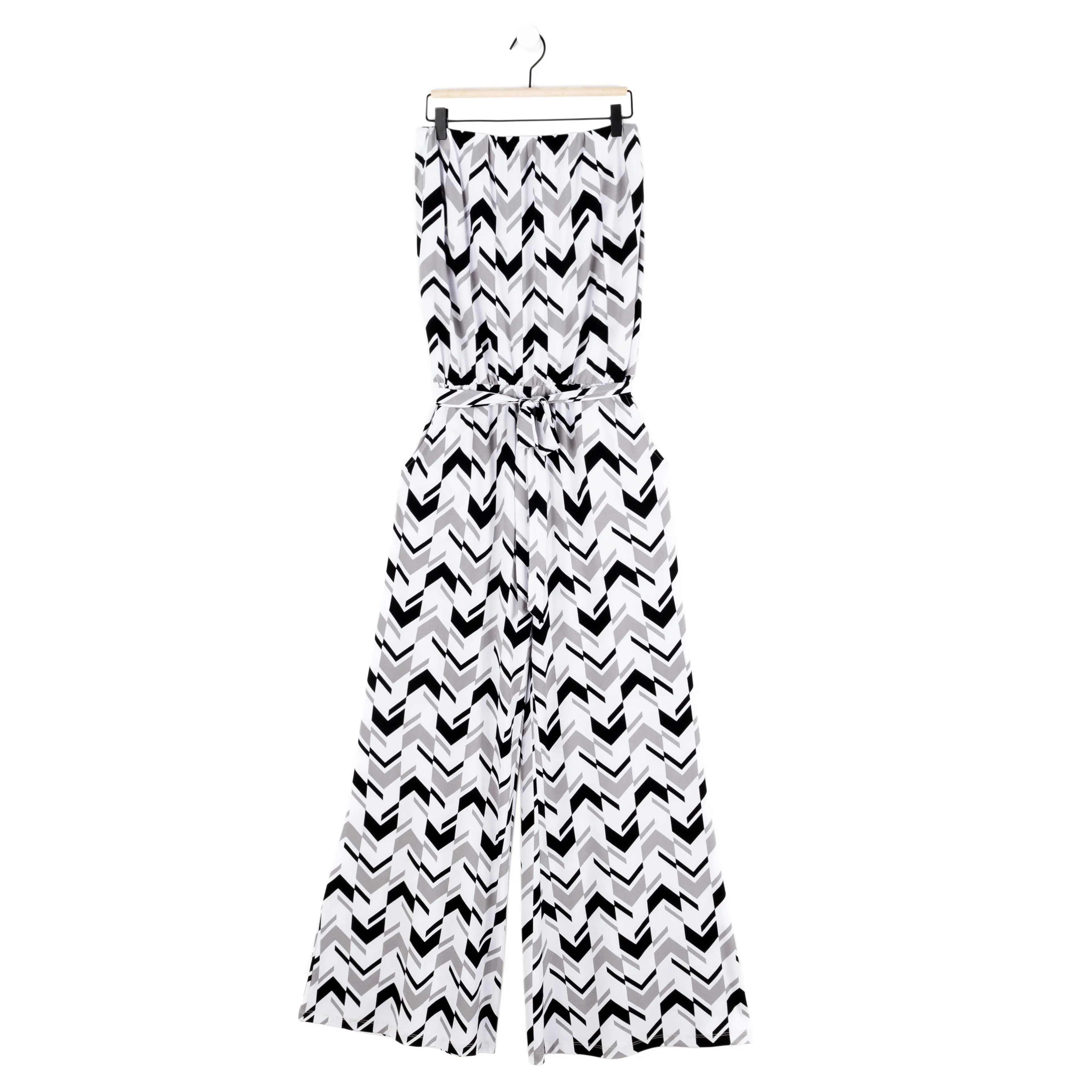 Tube Top Pocket Jumpsuit - Chevron Stripe - Final Sale!