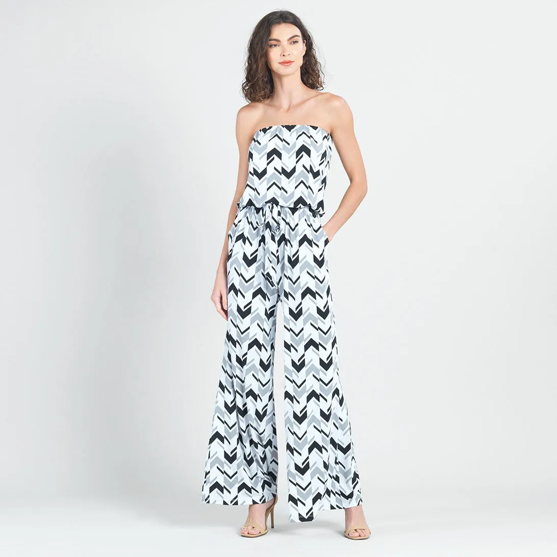 Tube Top Pocket Jumpsuit - Chevron Stripe - Final Sale!