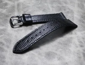 Ultra-thin Genuine Black Lizard Leather Watch Strap 18mm 19mm 20mm 21mm 22mm Calfskin Bottom Watch