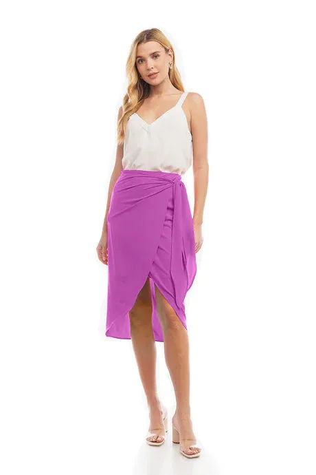 WAIST WRAP MIDI SKIRT