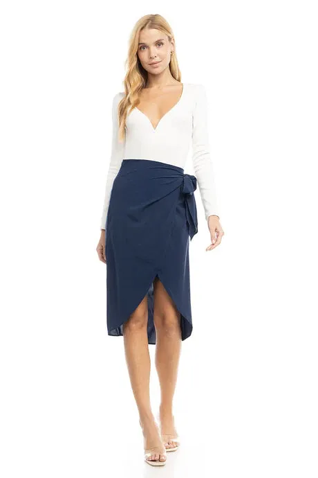 WAIST WRAP MIDI SKIRT