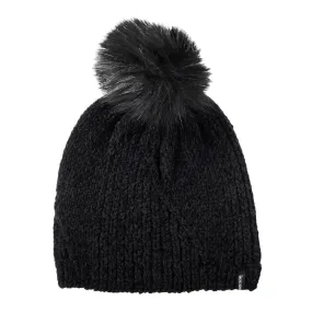 Women's Chenille Hat with Faux Fur Pom