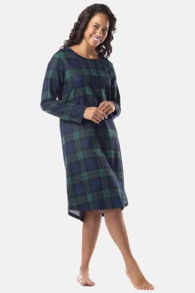 Women's EcoFlannel™ Below Knee Henley Nightshirt