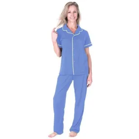 Women's Moisture Wicking Short Sleeve Button Front Pajama Set