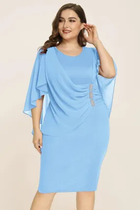 Women's Plus Size Chiffon Overlay Dress