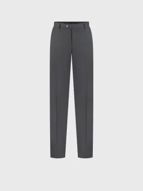 Wool Trousers with Leather Piping